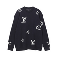 LVC031 New men's and women's autumn and winter cross towel embroidered pattern round neck wool knitted sweater clothing