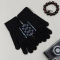 Men's Yarn Winter Battery Bike Cycling Windproof Warm Touch Screen Trendy Korean Style Thick Point Knitted Gloves