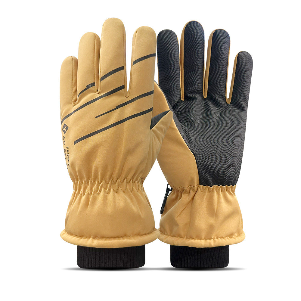 Ski Gloves Winter Unisex Outdoor Cycling Windproof Coldproof Fleece Thickened Warm Gloves Anti-slip Touchscreen Gloves